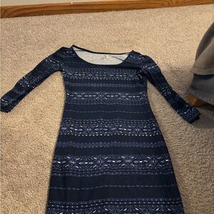 Mudd Navy Blue Geometric Long Sleeve Dress